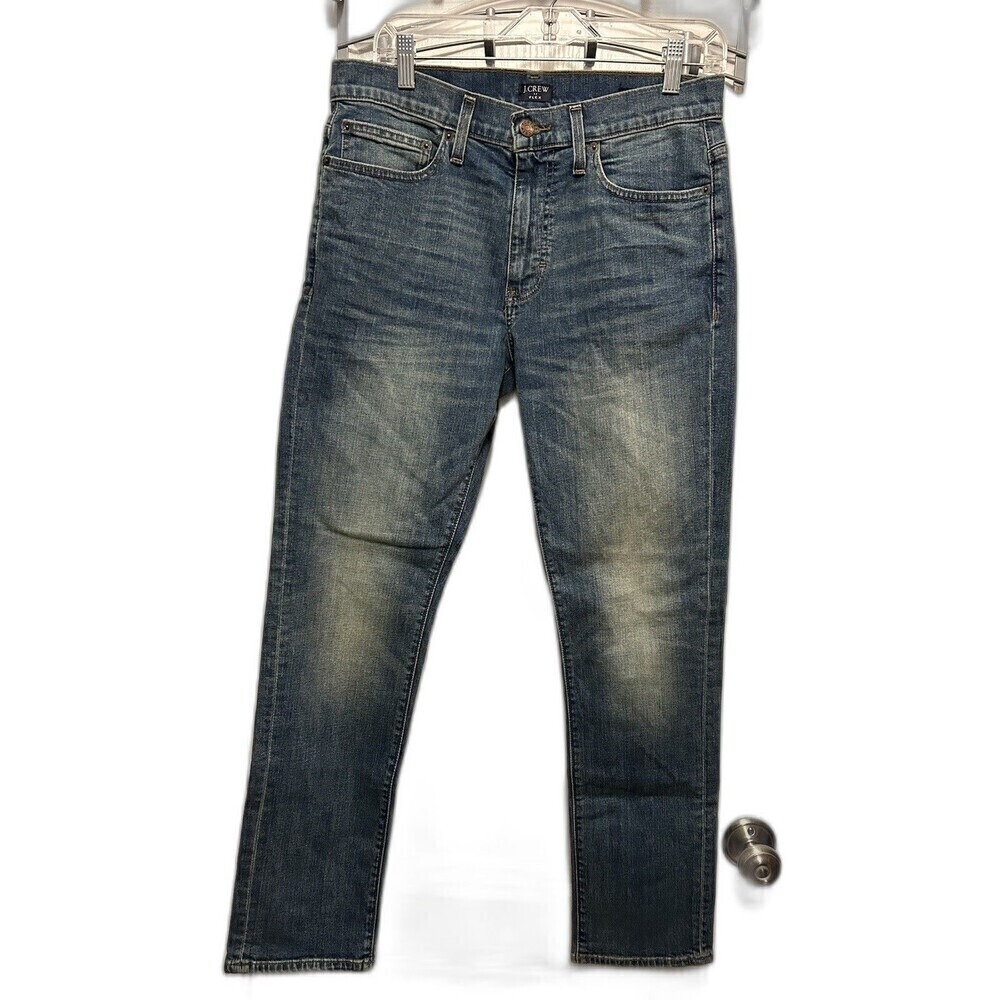 JCrew Flex Straight Leg Jeans Mens Size 30x30 Blue Medium Wash Denim AK903
